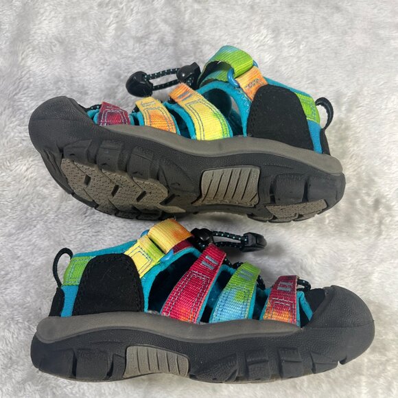 Keen Newport H2 Kids 9 Hiking Rugged Sandals Youth Rainbow Tye Dye Waterproof - Picture 8 of 9